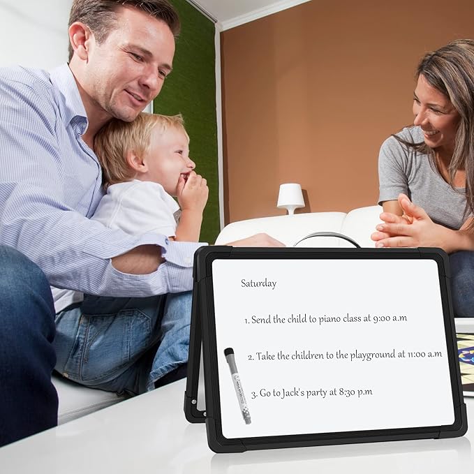 Small Dry Erase White Board Double-Sided Magnetic Portable White Board Desktop Foldable Tabletop Whiteboard Easel for Home, Office, Classroom