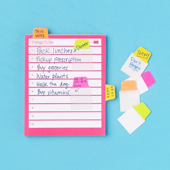 Avery Mini Ultra Tabs, 1" x 1.5", 2-Side Writable, Assorted Neon Colors, Repositionable Tabs, 40 Per Pack, 120 Total (3-Pack of 74759)