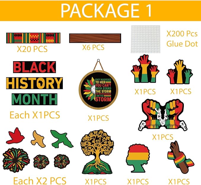 Black History Month Bookshelf Bulletin Board Decorations Set Black Inspirational Cutouts with Bulletin Border African American Motivational Classroom Decorations for Chalkboard Wall Door Home Office