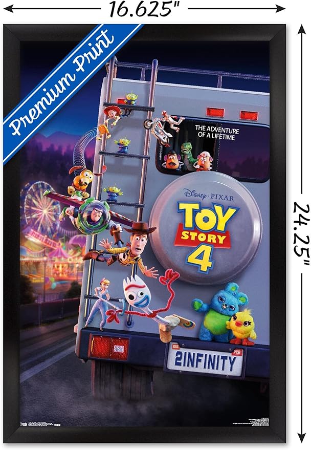 Trends International Disney Pixar Toy Story 4 - Final One Sheet Wall Poster, 14.725" x 22.375", Black Framed Version