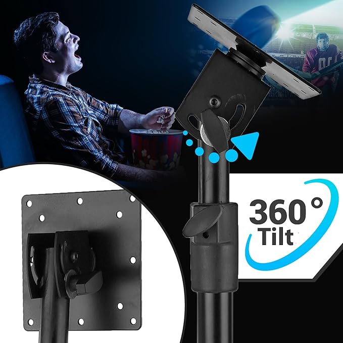 Pyle LED TV Tripod Stand - 2 Pcs Portable TV Stand, Foldable TV Stand Mount, Fits LCD Flat Panel Screen TV Up to 32" w/Adjustable Tilt & Height, 22lbs Weight Capacity, VESA 75, 100 - PTVSTNDPT3215X2