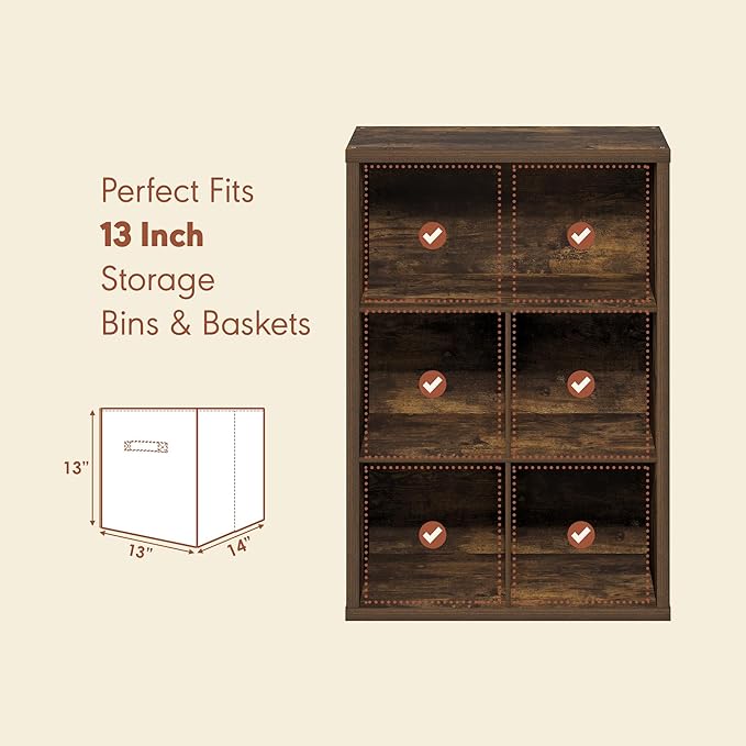 Furinno Cubicle Record Player Stand with Vinyl Storage, 5-Cube 1.2 Extra Thick Vinyl Record Storage, Open Back Media Shelf for CD DVD Blueray Game Disc, for Living Room, Home Office, Amber Pine