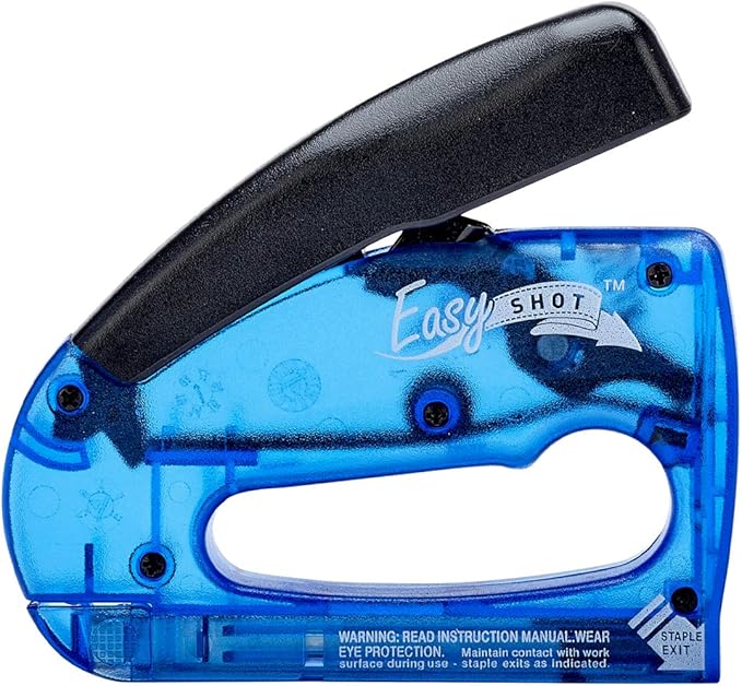 Arrow 5650DTB-6 Easy Shot Staple Gun, Manual Stapler for Decorating and Crafts, Includes Stapling base and 400 JT21 Staples, Blue