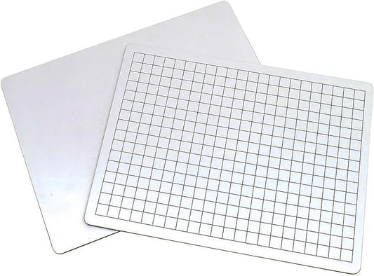 Pacon® 2-Sided Math Whiteboards, 1/2" Grid/Plain, Pack of 10