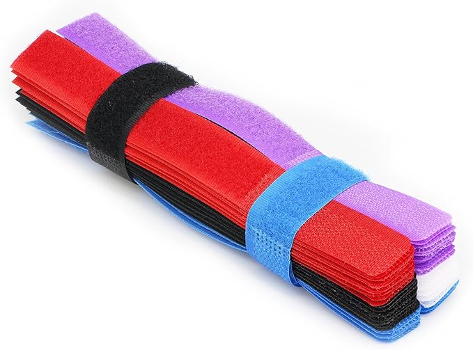 Pasow 50pcs Cable Ties Reusable Fastening Wire Organizer Cord Rope Holder 7 Inch (Multi-Colour2)