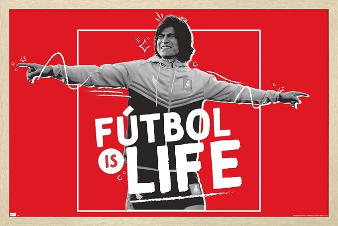 Ted Lasso - Futbol is Life Wall Poster, 34L" x 22.4W", Blonde Framed Version