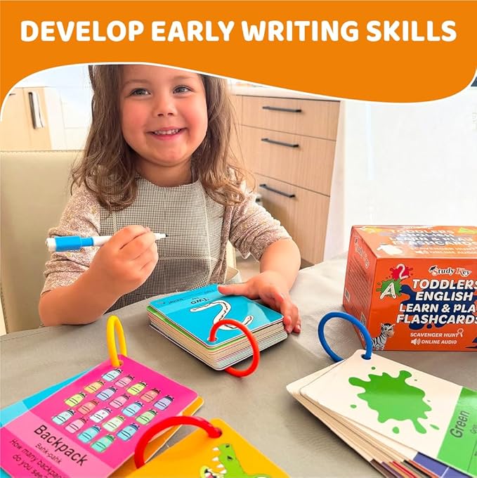 ABC Flash Cards for Toddlers 1-4 - Learning Phonics Alphabet Baby Flashcards - Preschool Sight First Words Numbers Colors Objects for Kindergarten