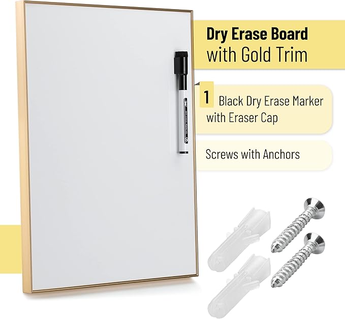 Mr. Pen- Small Dry Erase Board, 11x14 Inches, Whiteboard with Black Dry Erase Marker, Aluminum Frame, Magnetic Small White Board for Students, Home, Office and Classroom