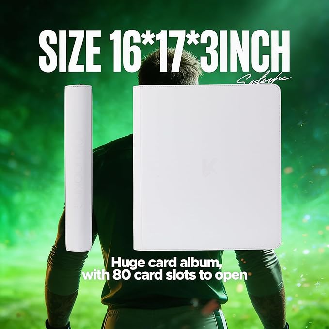 2000 Pockets Trading Card Binder, 20-Pocket Card Ablum Compatible with MTG,Sports Cards & Other Standard Size Trading Card (WHITE)