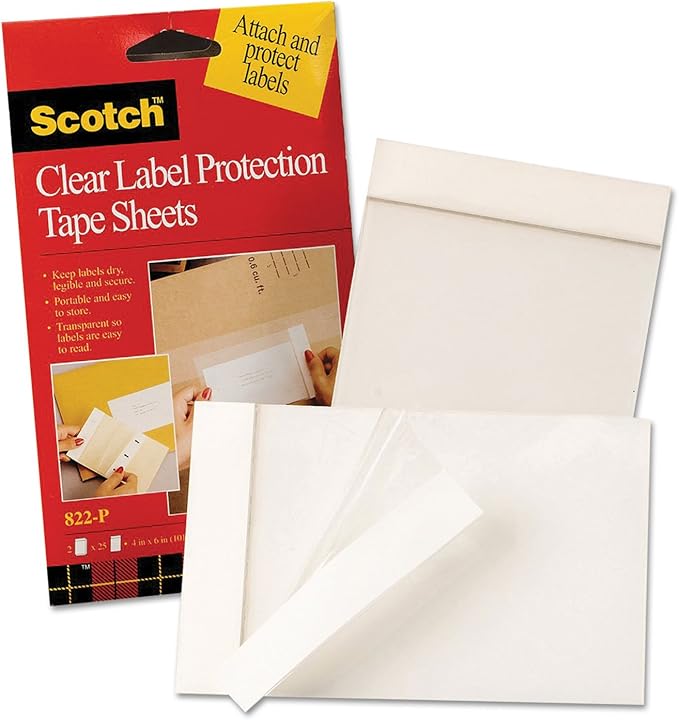 MMM822P - ScotchPad Label Protection Tape Sheets