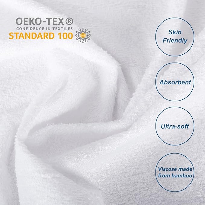 Split King Size Mattress Protector Waterproof,Smooth Top Mattress Protector for Kids,Breathable Skin Friendly and Noiseless Fitted Sheet,Viscose Terry Mattress Cover