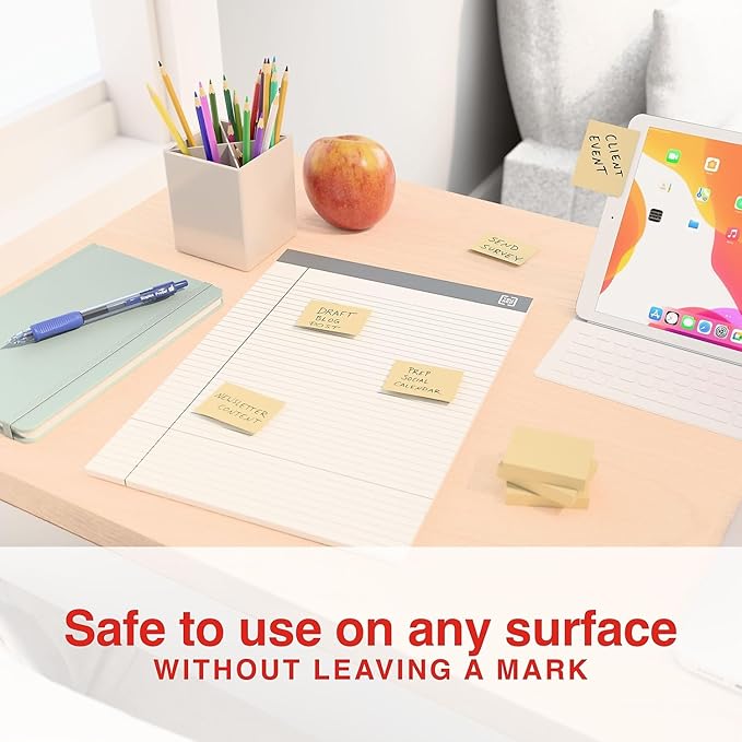 Staples Sticky Notes, 1.38" x 1.88", Assorted Colors, 1200 Sheets – Mini Self‑Stick Notes for Tabs, Labels & Quick Reminders