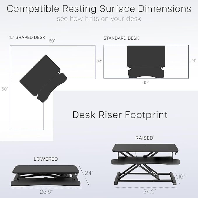 VIVO 26 inch Desk Converter, K Series, Height Adjustable Sit to Stand Riser, Dual Monitor and Laptop Workstation with Keyboard Tray, White, DESK-V026KW