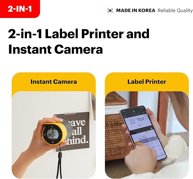 KODAK Memo Shot ERA Kids Instant Digital Camera and Photo Label Printer, White (Camera with 1 Roll One-Touch Label Cartridge)