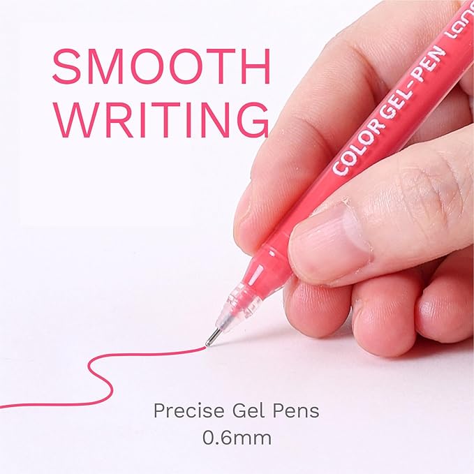 45 Colors Gel Pens for Coloring - Smooth Vibrant Colors 0.6mm Fine Point Gel Ink Pens Colored Set for Adults Artists Drawing Journaling Sketching Art Supplies