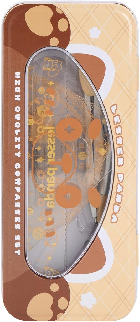 LABANCA 8 Pcs Compass Set with Protractor Rulers Pencil for Math Geometry (08336 Pattern C)