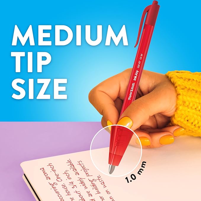 Paper Mate InkJoy 100RT Retractable Ballpoint Pens, Medium Point (1.0mm), Black, 20 Count
