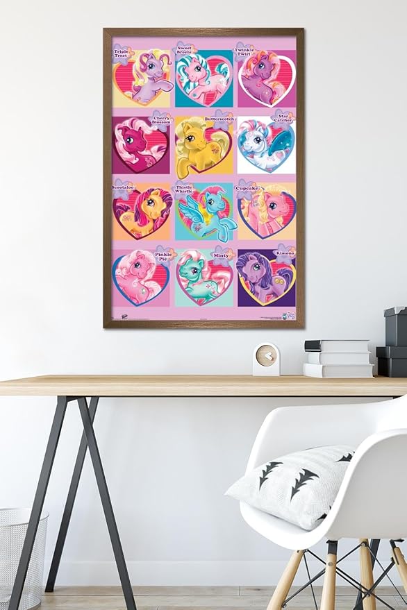 Trends International Hasbro My Little Pony - Chart Wall Poster, 22.375" x 34", Bronze Framed Version