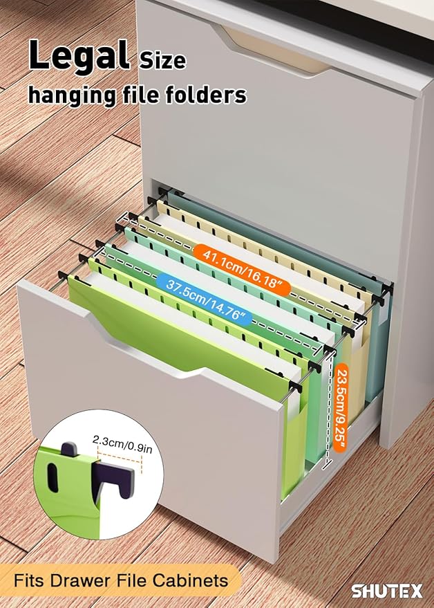 Extra Capacity Plastic Hanging File Folders,12 Pack Reinforced Expanding Hang Folder Legal Size,Accordian Pocket,Heavy Duty 2 Inch Expansion,Hanging Folder Organizer for Office Home, Pastel Colors