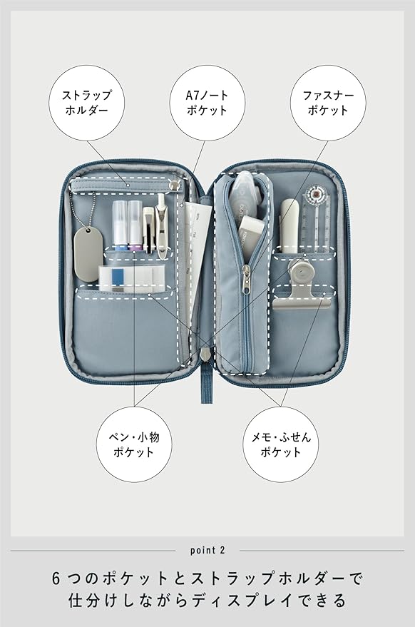 KOKUYO Slim Pencil holder Pouch, Gray (F-VBF300M)