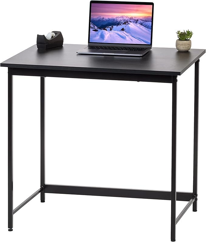 IRIS USA, Inc. 32 Inch Modern Laptop and Computer Desk Office Table for Home Office, Water and Scratch Resistant Surface Gaming Desk, Easy to Assemble Black Desk