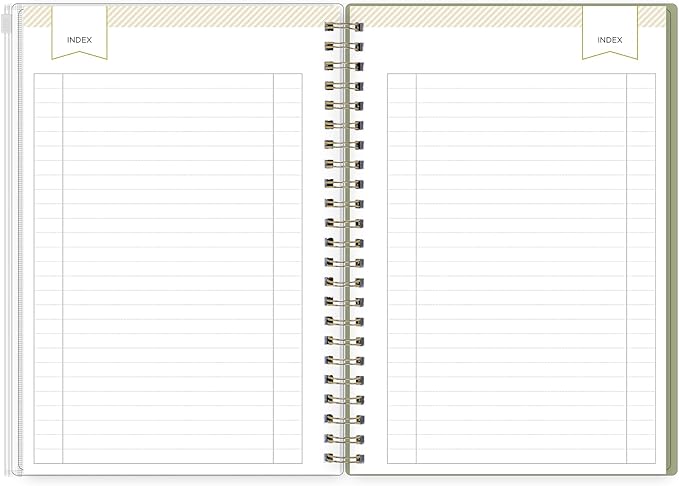 Blue Sky Day Designer Zip Pocket Cover Notebook, 5.75" x 8.5" Undated Journal, 160 Lined & Perforated Pages, Includes Index Pages, Gold Durable Twin Wire Binding, For Office and School, Butterfly Garden Cream