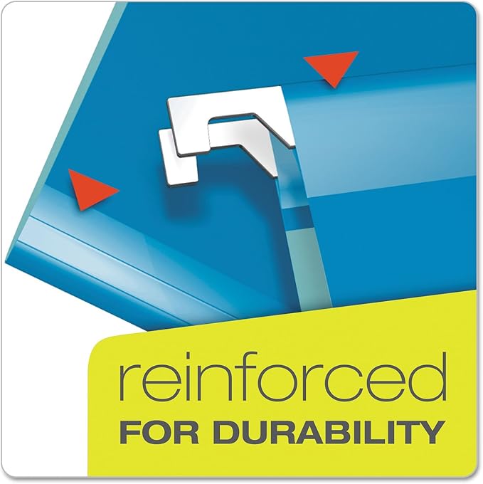 Pendaflex Extra Capacity Reinforced Hanging Folders, 2", Legal Size, Blue, 1/5 Cut, 25/BX (4153x2 BLU)