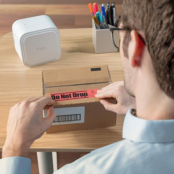 Brother P-Touch TZe-461CS Black Print on Red Label Tape 1.4” (36mm) Wide x 26.2’ (8m) Long