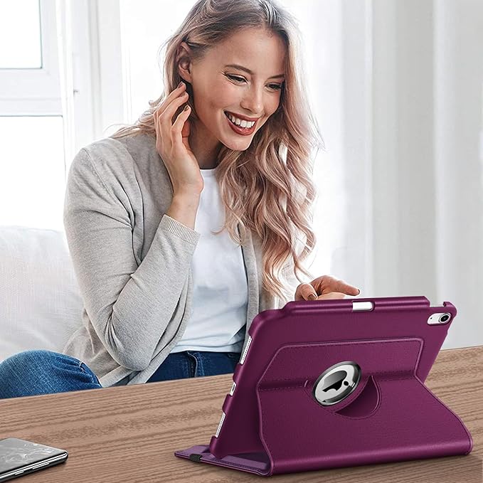 Fintie Rotating Case for iPad (A16) 11th Generation 11 Inch (2025), iPad 10th Generation 10.9 Inch (2022) - [Built-in Pencil Holder] 360 Degree Rotating Protective Stand Cover, Purple