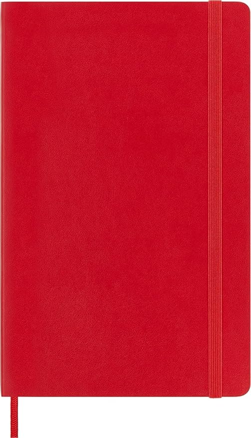 Moleskine Classic Notebook, Soft Cover, Large (5" x 8.25") Plain/Blank, Scarlet Red, 192 Pages