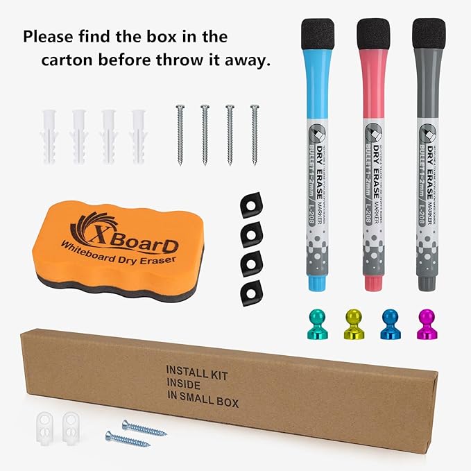 XBoard Magnetic Dry Erase Whiteboard 24 x 18 Inch, Double Sided White Board for Wall with Marker Tray | Silver Aluminum Frame Presentation Board for Home Office Classroom