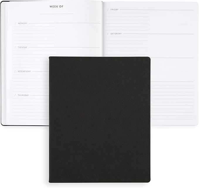 Erin Condren 8x10 Softbound Undated Focused Planner With Additional Productivity and Goal-Setting Pages - Black