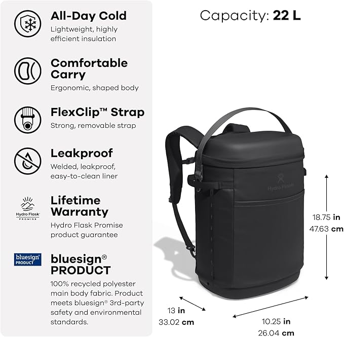 Hydro Flask Carryout Cooler Backpack - Insulated Portable Soft Cooler - 20 L Capacity in Birch
