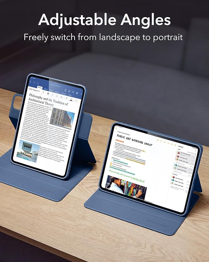 ESR for iPad Pro 13 Inch Case (M5/M4) 2025/2024, Removable Magnetic Cover, Vertical Stand, Fully Supports Pencil Pro and Pencil(USB-C), Rebound 360 Series, Dark Blue