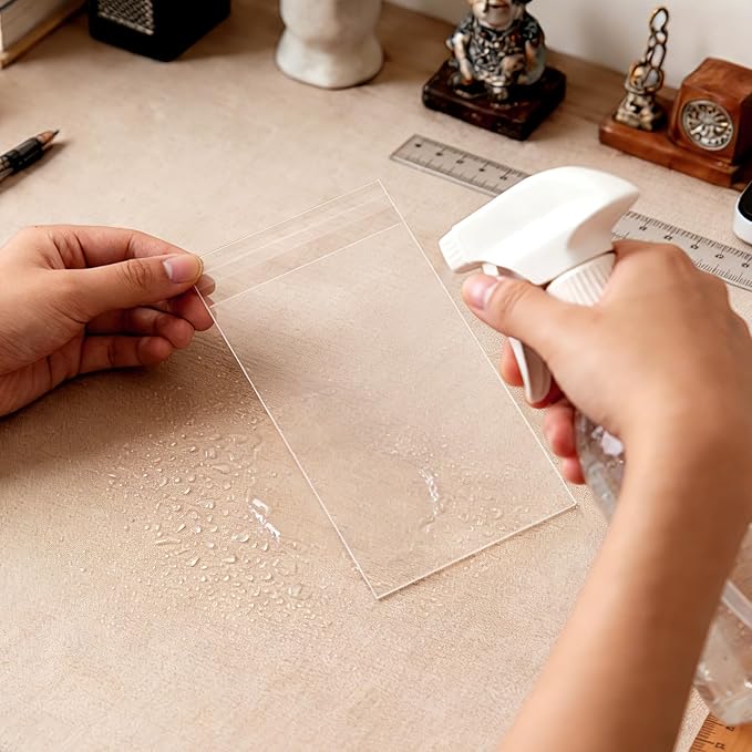 200 Pack Cellophane Bags Self Sealing, Resealable Clear Plastic Sleeves for 4 x 6 Inch Photos Recipe Cards Postcards Art Prints Paintings Cookie Candy, 4-1/2 x 6-1/2 Inch