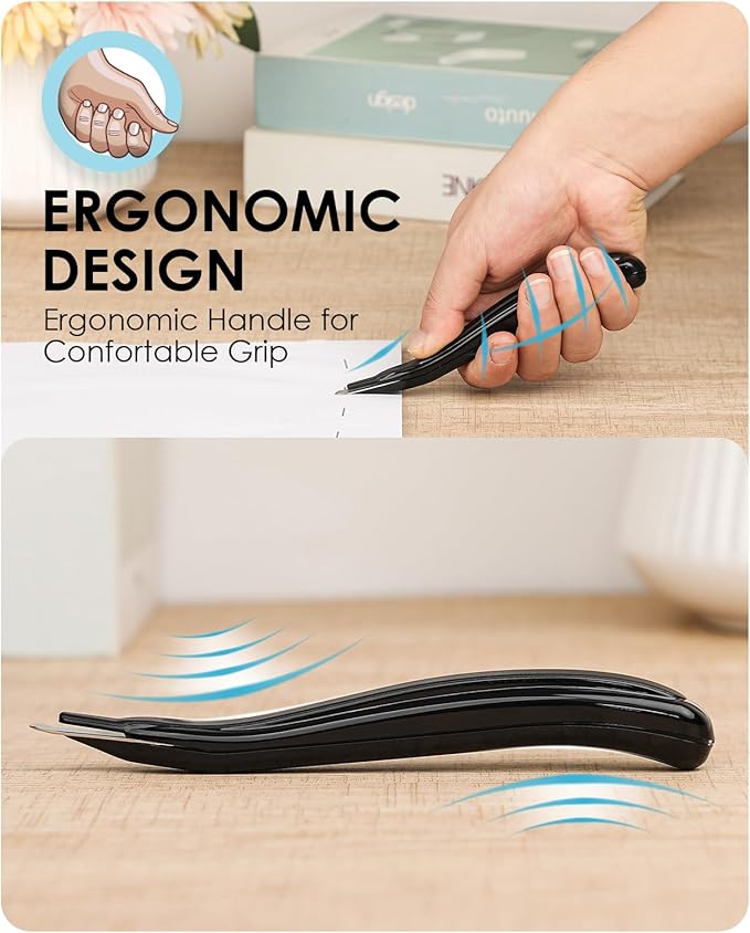 KTRIO Magnetic Staple Remover Tool 6 Pack, Professional Stapler Removers Flat Staple Puller Stick for Classroom, Office, Home, Classic Black