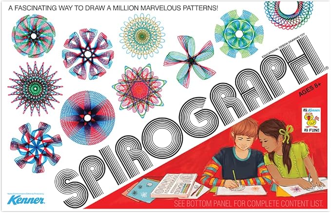 Spirograph Retro Deluxe Set – Arts and Crafts, Kids Toys, Art Supplies, Craft Supplies, Drawing Kit, Spiral Art, Reproduction of Classic Gear Design Kit, Pens, Design Sheet Included, Ages 8+