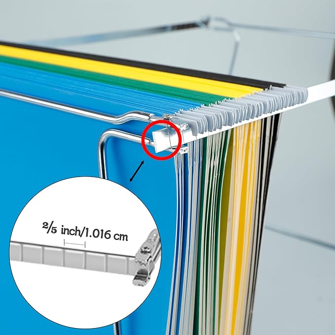 4 Pack Hanging File Folder Frames, Heavy Duty Steel Hanging File Organizer, File Cabinet Rails, Adjustable 11 to 17.4 Inches, Suitable for File Cabinets, Storage File Boxes