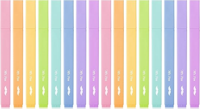 Mr. Pen- Aesthetic Highlighters, 8 Pcs, Chisel Tip, Pastel Candy Colors, Cute Assorted Colors, Bible Highlighters and Pens No Bleed for Bible Pages (Pack of 2)