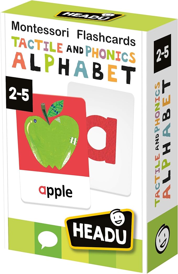 Headu Tactile and Phonics Alphabet Flash Cards Montessori – Preschool Learning Activities Ages 2-5, Educational ABC Flashcards for 2 3 4 5 Year Old Boys Girls, Speech Therapy, Classroom Must Haves