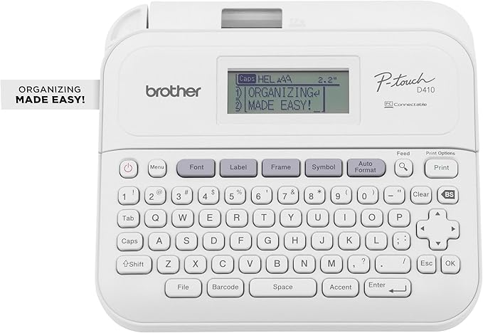 Brother P-Touch PT-D410 Home / Office Advanced Label Maker | Connect via USB to Create and Print on TZe Label Tapes up to ~3/4 inch, White