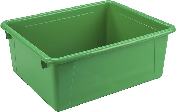Storex Letter Size Deep Storage Tray – Organizer Bin for Classroom, Office and Home, Green, 5-Pack (62527U05C) , 10 x 13 x 5 Inches