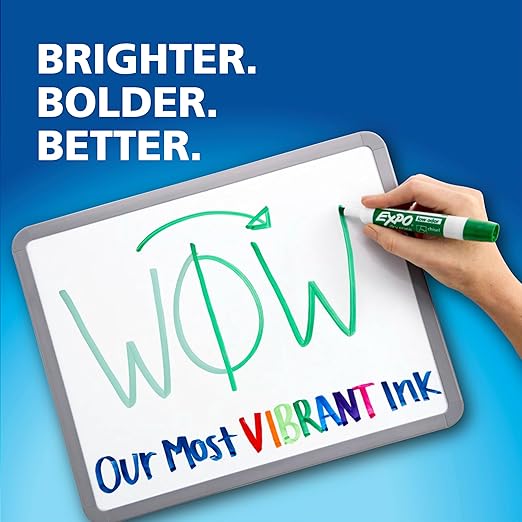 EXPO Dry Erase Markers Set Mixed Tip White Board Markers with White Board Eraser Assorted Colors 11 Count