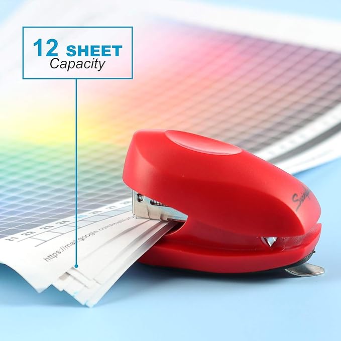 Swingline Red Mini Stapler With Staples, Tot, 12 Sheet Capacity, Small Stapler With Built In Staple Remover & 1000 Standard Staples, Staple Storage, Cute Compact Travel Size Stapler For Adults & Kids.