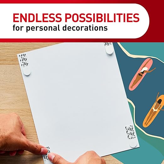 Command Poster Strips Value Pack, 64 Strips Damage-Free Poster Hangers, No Tools Requried, Great for Home, Room, Wall, Office, and Dorm Decor, White Adhesive