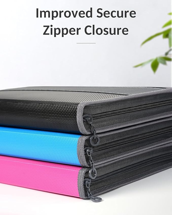 Sooez Accordion File Organizer with Safe Zipper, 12 Pocket Expanding File Folder with Front Pencil Pouch, Portable Monthly Paper Bill Tax Receipt Organizer, School Office Supplies, Letter Size, Green