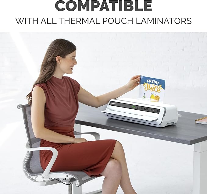 Fellowes Thermal Laminating Pouches, ImageLast, Jam Free, Letter Size, 5 Mil, 100 Pack, Clear (52040)