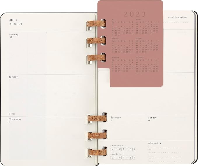 Moleskine 2024 Spiral Academic Planner, 12M, Large, Black, Hard Cover (5 x 8.25)