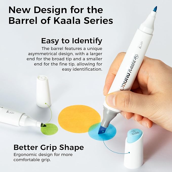 Ohuhu Alcohol Markers Double Tipped Slim Broad and Fine Art Marker for Artists Adult Coloring Drawing Landscape Sketch - 60 Colors Kaala Markers Refillable Art Pen Gift