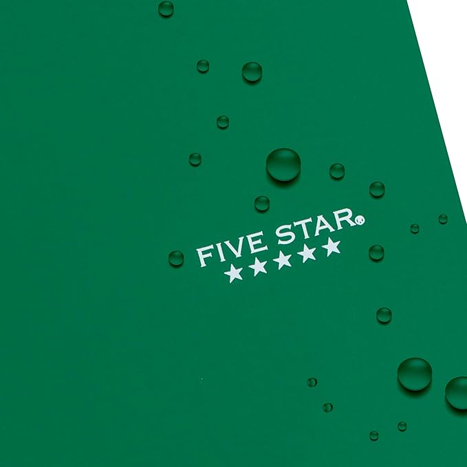 Five Star Spiral Notebook + Study App, 3 Subject, College Ruled Paper, Fights Ink Bleed, Water Resistant Cover, 8-1/2" x 11", 150 Sheets, Green (72067)